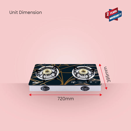  double burner glass gas stove 8mm durable sanford 6