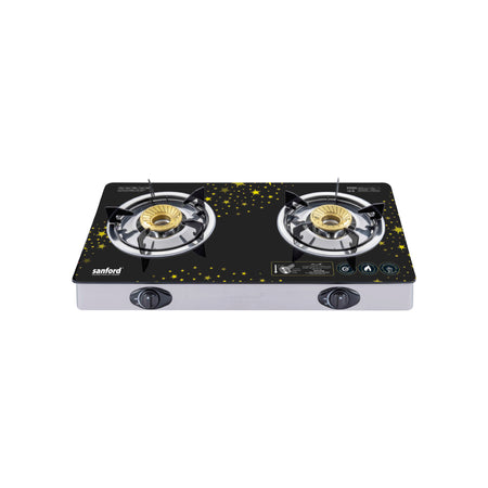 Sanford Double Burner Glass Gas Stove | SF5228GC-B - buysanford