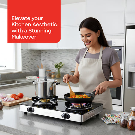 Sanford Double Burner Glass Gas Stove | SF5228GC-B - buysanford