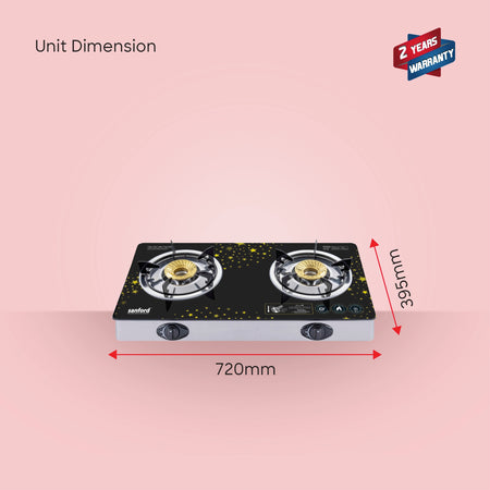double burner glass gas stove durable sanford 6