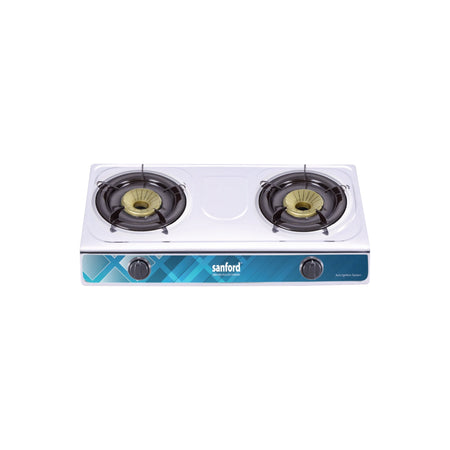 double burner gas stove auto ignition blue flame sanford 1