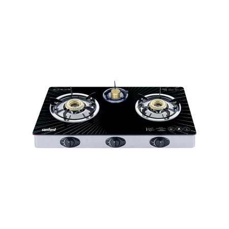 triple burner glass gas stove Stainless Steel Frame & Tray sanford 1