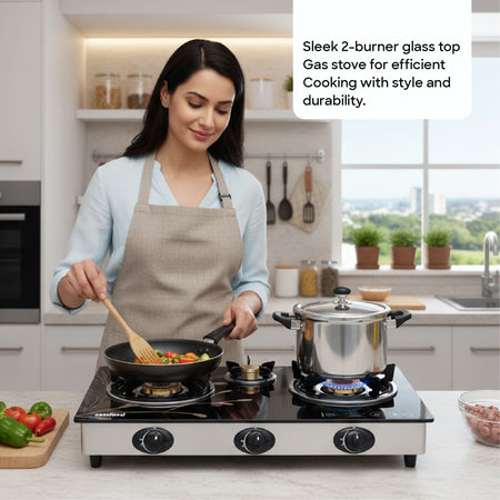 Durable Build triple burner glass gas stove sanford 4