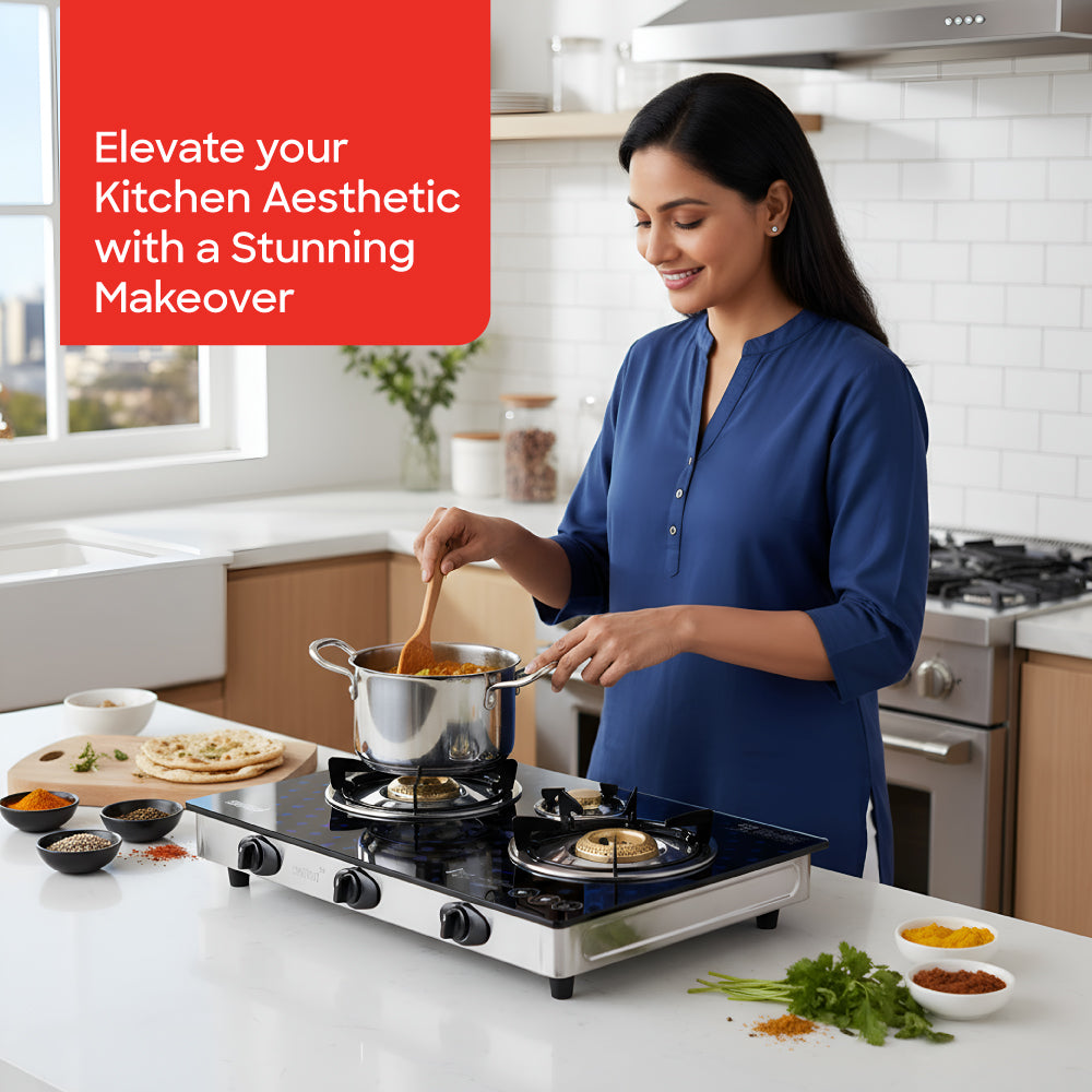 Sanford Triple Burner Glass Gas Stove | SF5326GC - C - buysanford