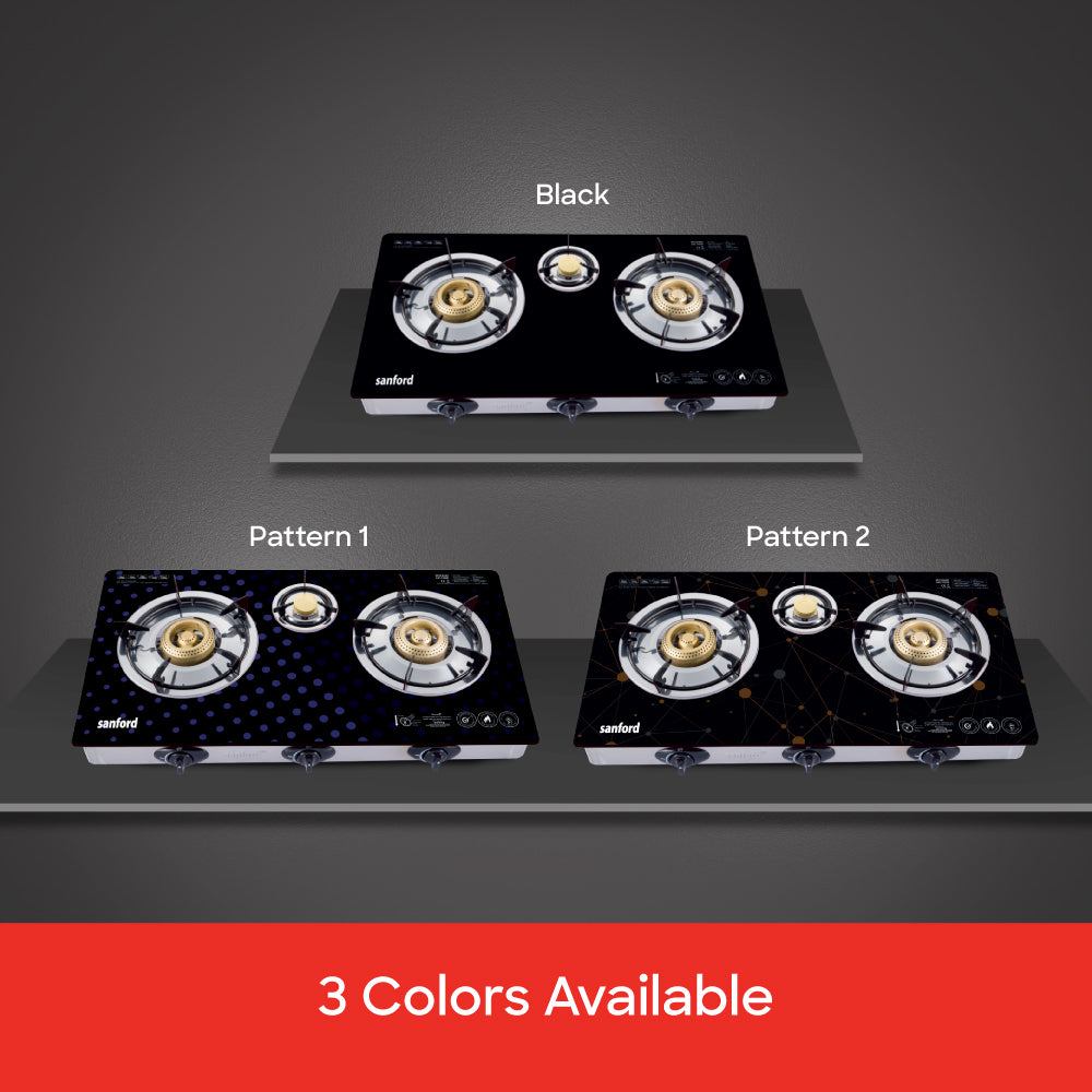 Sanford Triple Burner Glass Gas Stove | SF5326GC - C - buysanford