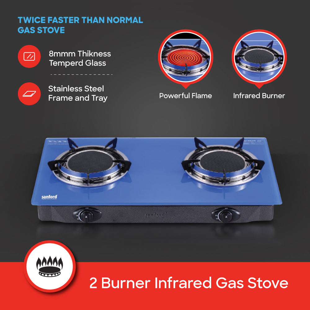Sanford Double Burner Infrared Glass Stove | SF5351IGC - buysanford