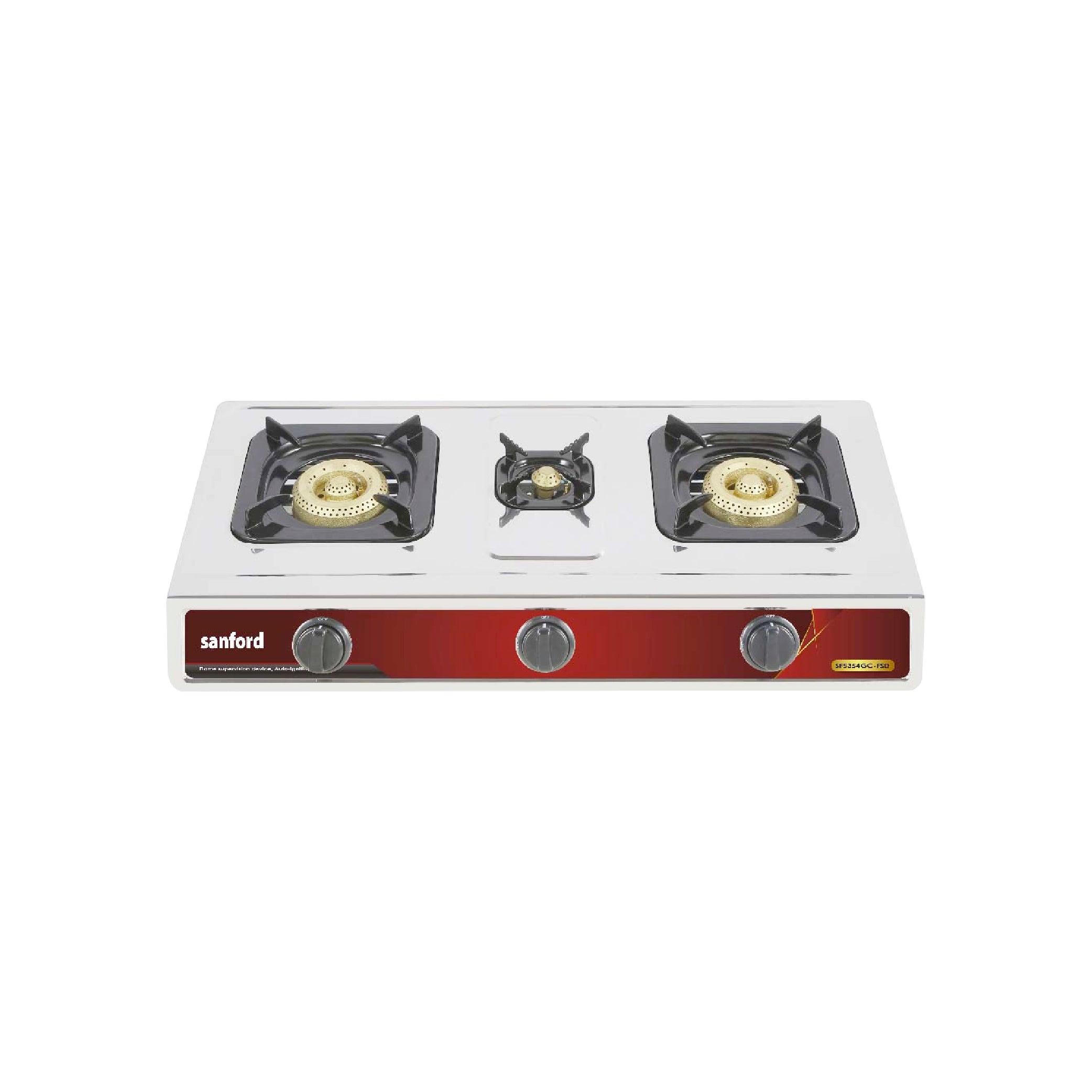 triple burner stainless steel gas stove durable sanford 1