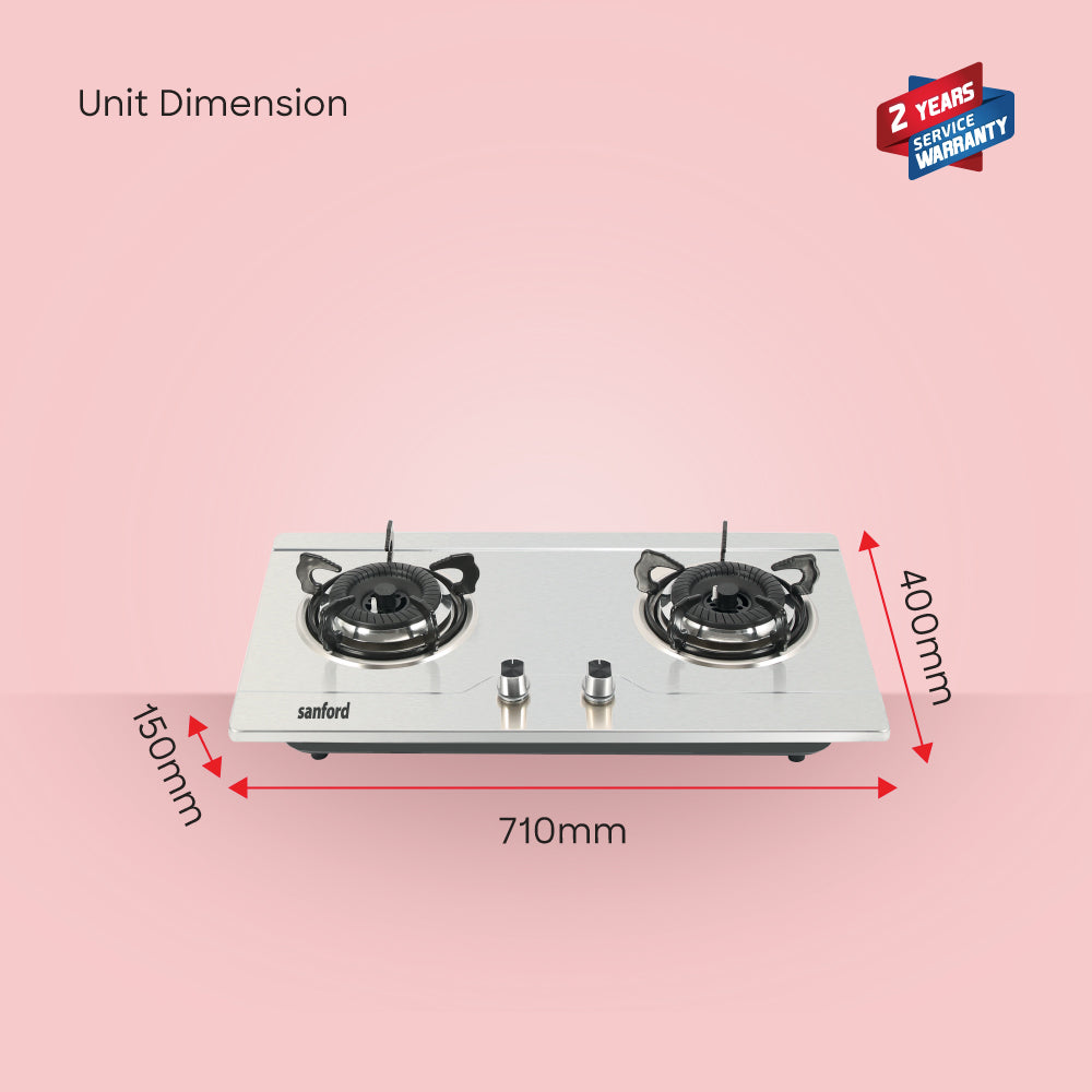 Sanford 2 Burner Glass Top Gas Hob | SF5402GC - buysanford
