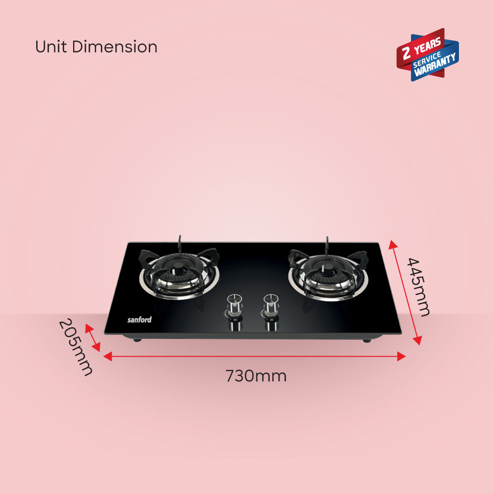 Sanford Two-Burner Glass Top Gas Stove with Pulse Ignition - buysanford