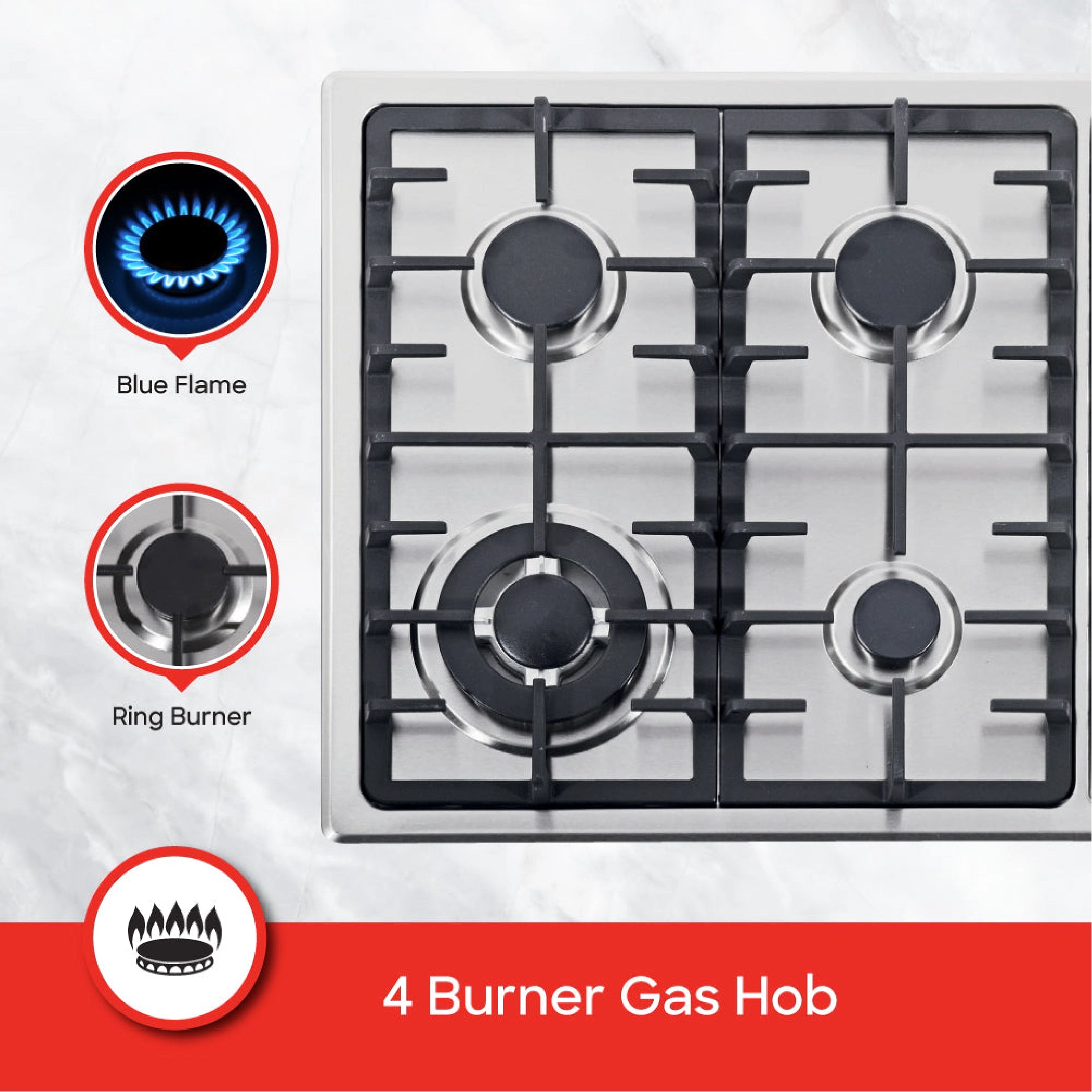 4 burner gas stove auto ignition cast iron support sanford 3