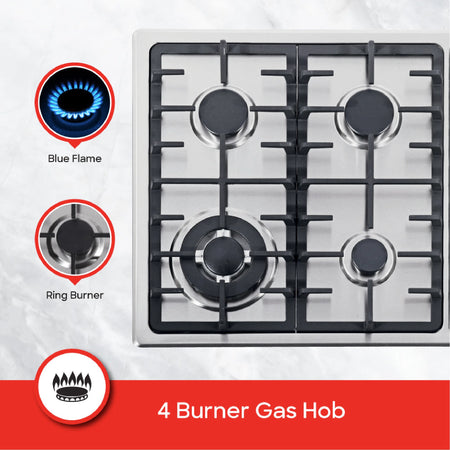 4 burner gas stove auto ignition cast iron support sanford 3