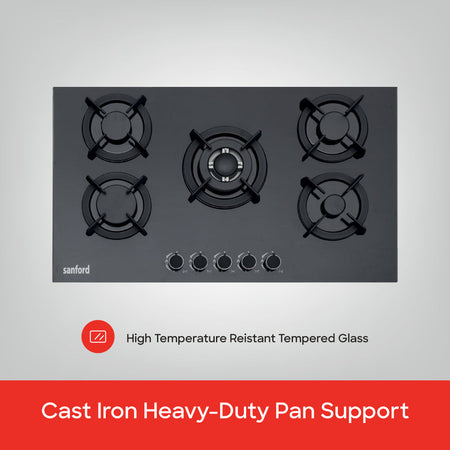 Sanford Glass Top  Basel 5-Burner Gas Hob | SF5458GH - buysanford