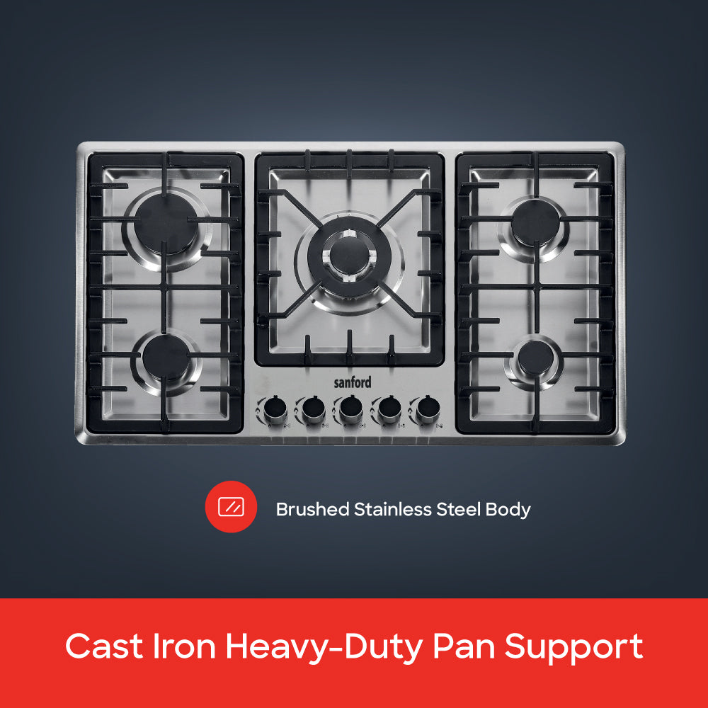 Sanford Stainless Steel 5-Burner Gas Hob | SF5465GH - buysanford