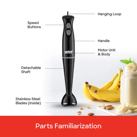 hand blender 2 speed control stainless steel blade sanford 5