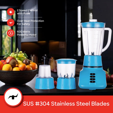 3 in 1 blender mincer mill 1600ml jar stainless steel blades sanford 3