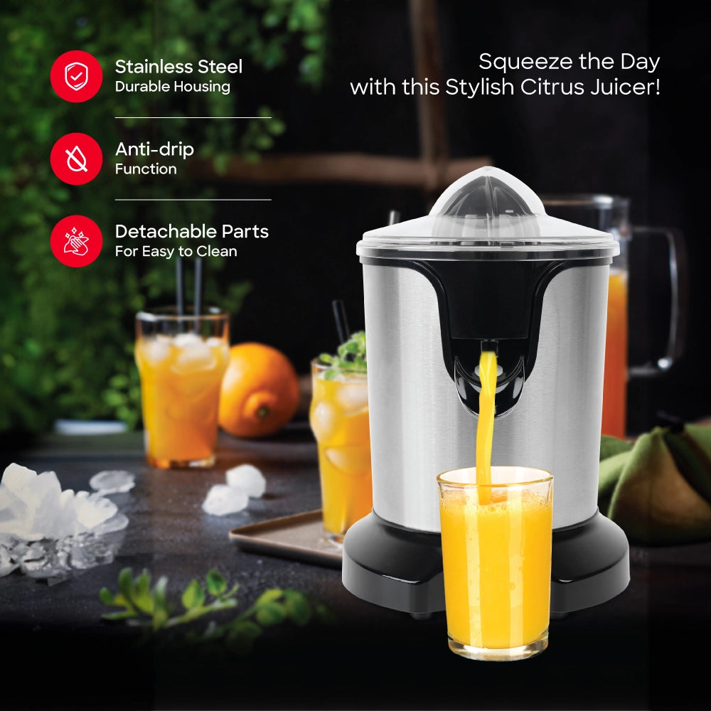 2 in 1 citrus juicer adjustable pulp filter stainless steel housing sanford 4