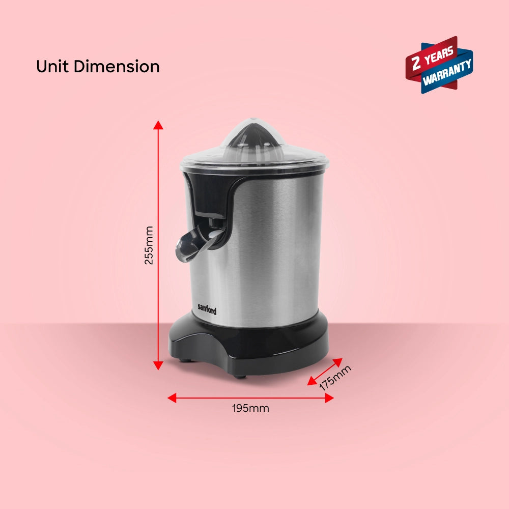 2 in 1 citrus juicer adjustable pulp filter stainless steel housing sanford 6