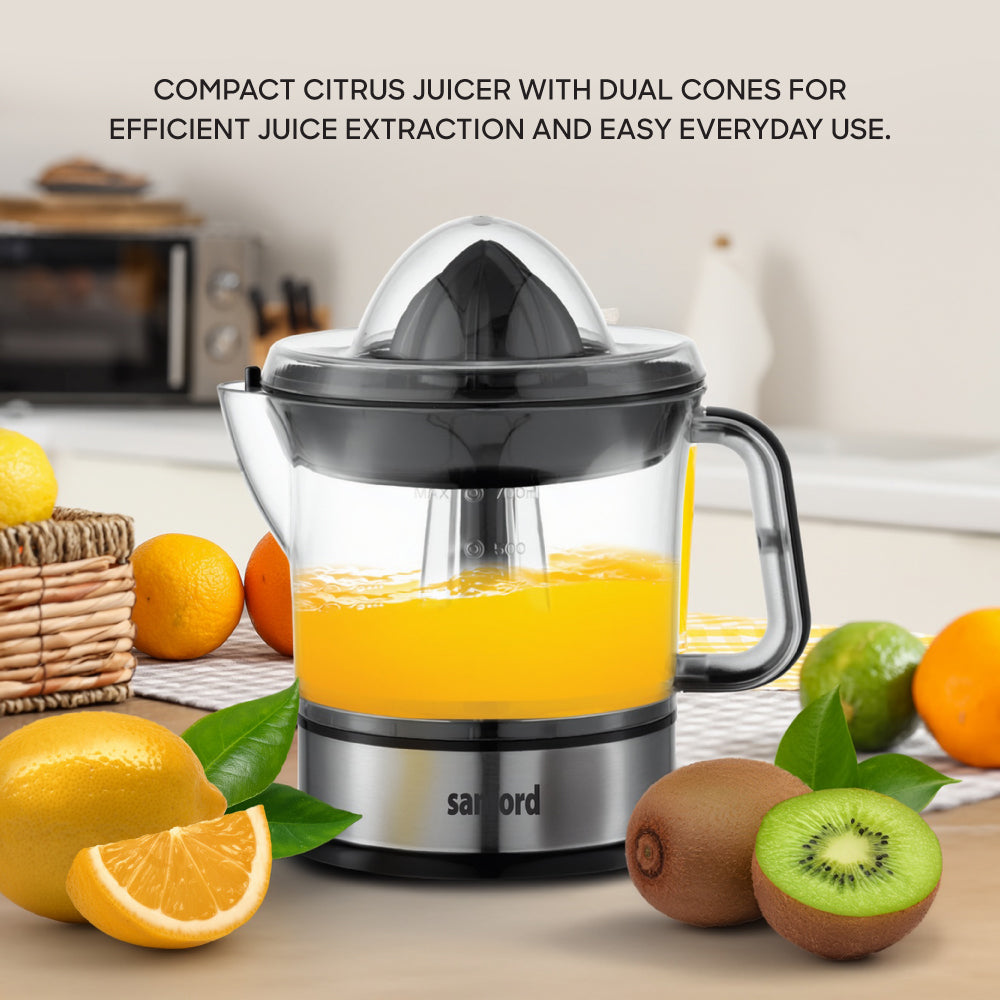 Sanford 0.7L Citrus Juicer with Dual Cones, Pulp Filter & Two-Way Twist - buysanford