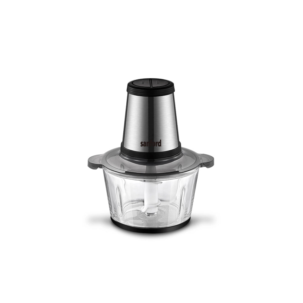 Sanford 500W Food Chopper with 2L Glass Bowl, SS Blades & Garlic Peeler - buysanford