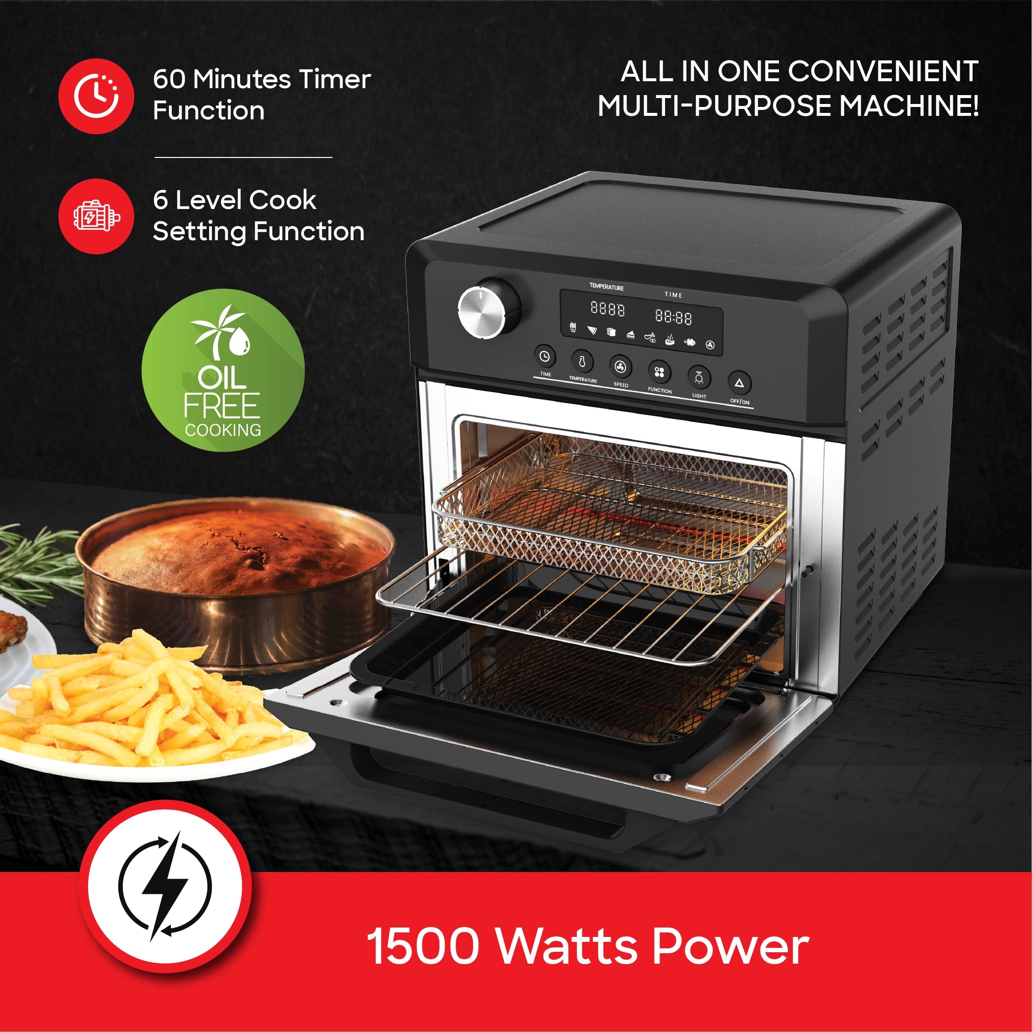 air fryer oven 18L 12 cooking functions 1500W sanford 4