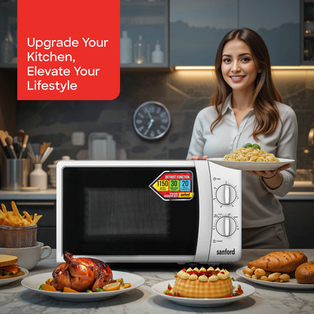 SF5629MO Compact Microwave Oven - 20 Liter Capacity with Glass Door & Pull Handle - Dubai UAE