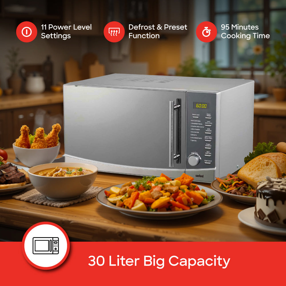 Sanford 30-liter microwave multiple power levels and auto-cook menus