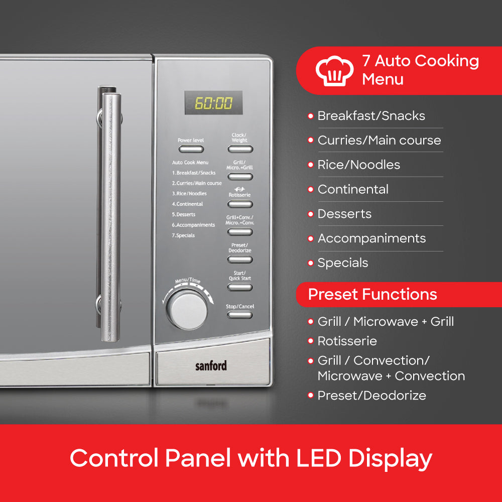 Sanford microwave oven defrost by weight and time functions