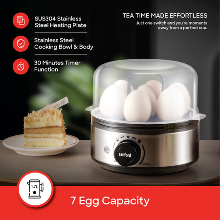Sanford SF5755FS 7 Egg Boiler – 7 egg capacity, stainless steel bowl feature callout