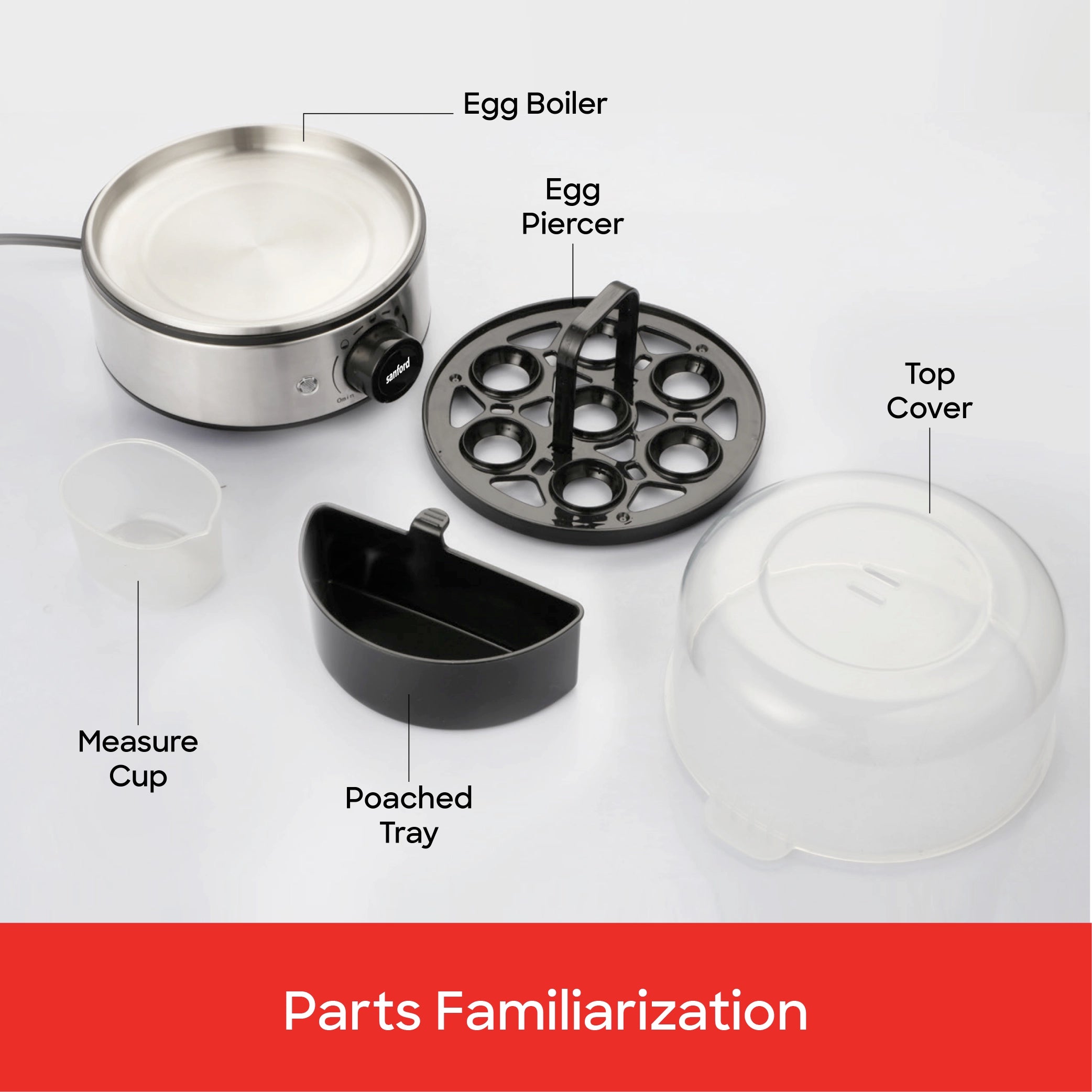 Sanford SF5755FS 7 Egg Boiler – parts familiarization diagram