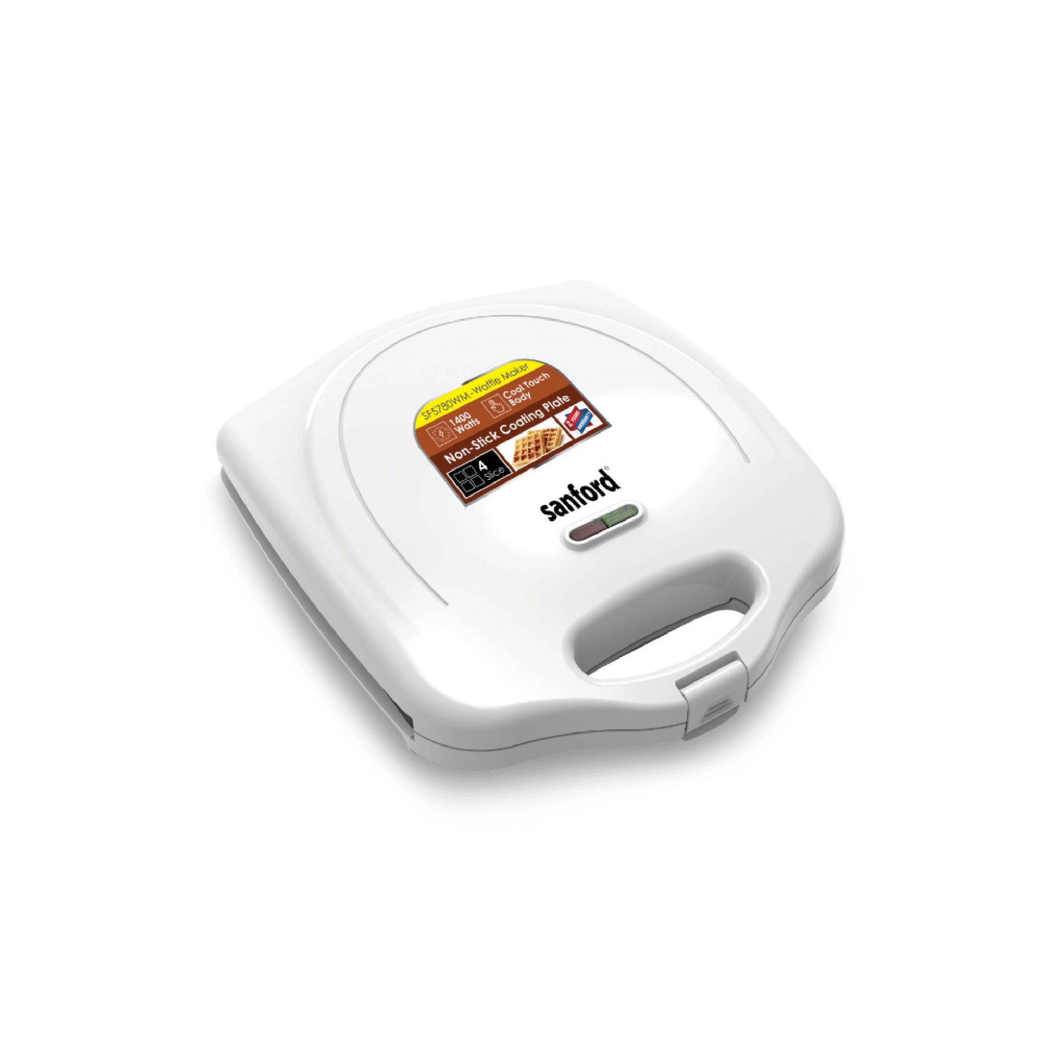 waffle maker 4 slice non stick 1400W thermostatic control sanford 1
