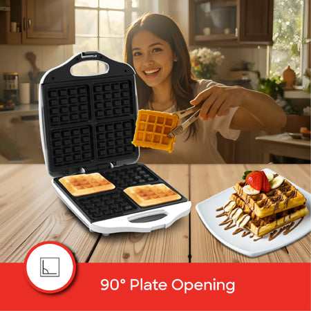Sanford 4-Slice Waffle Maker with Non-Stick Plates & 1400W Thermostatic Control - buysanford