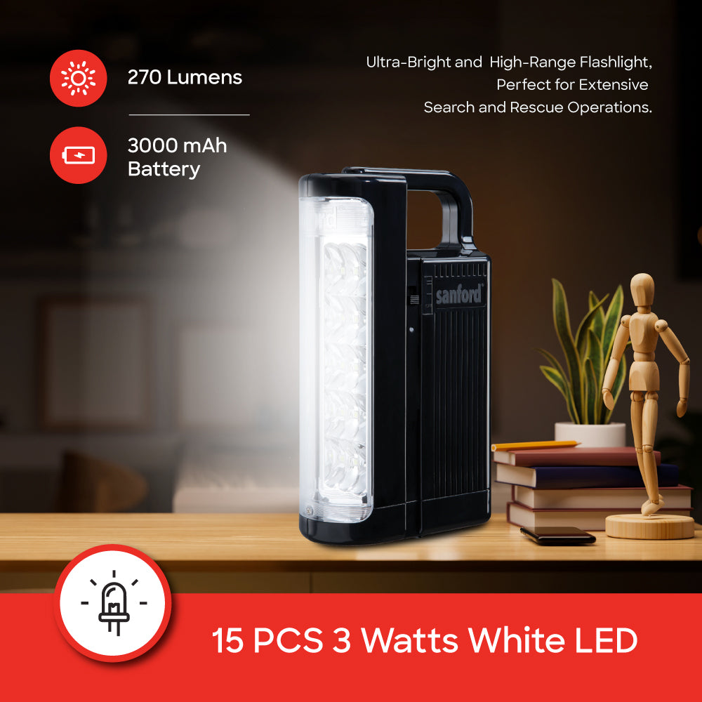 Sanford Emergency Lantern & 5W Searchlight Combo with Rechargeable Batteries - buysanford