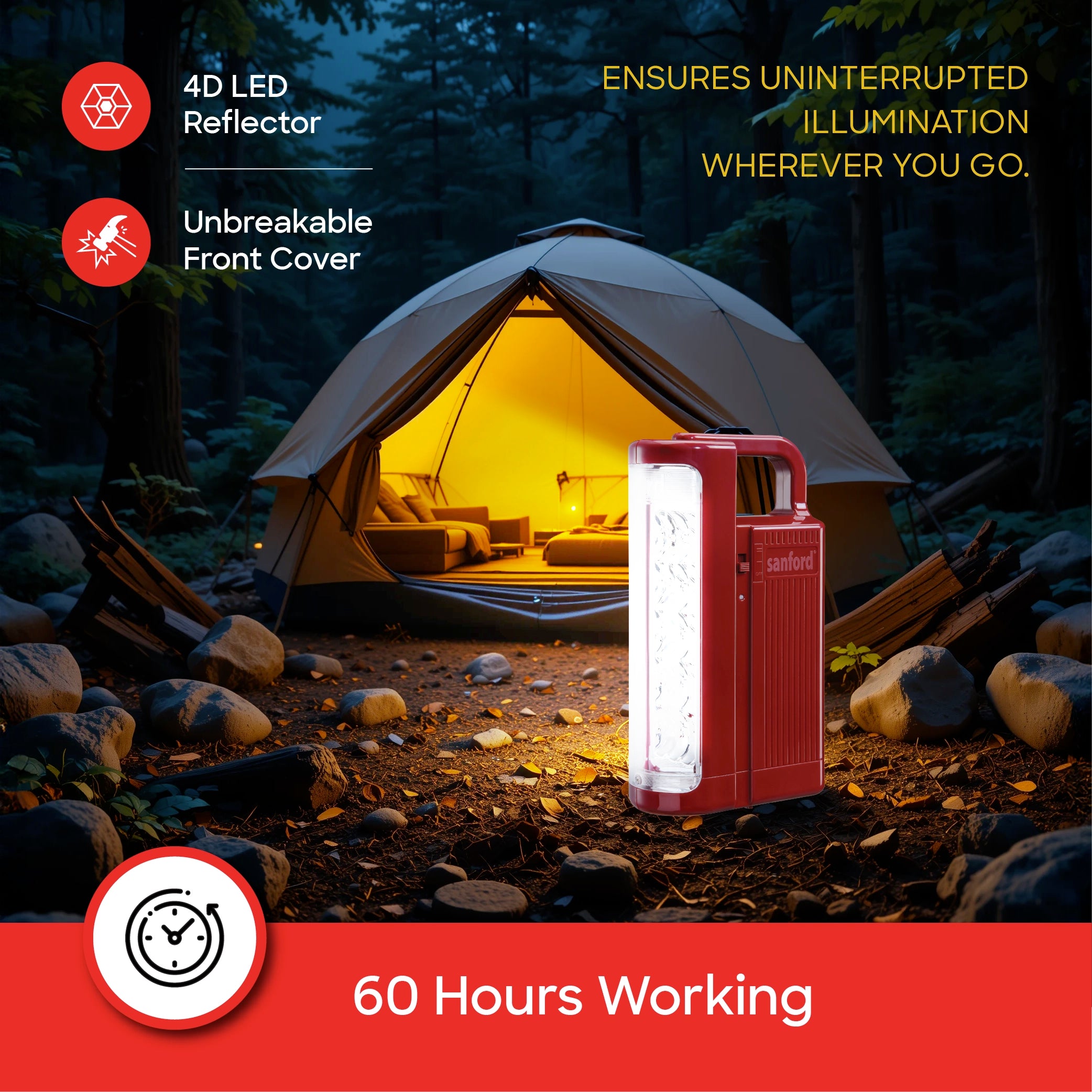 emergency lantern and 5W flashlight combo rechargeable lighting sanford 4
