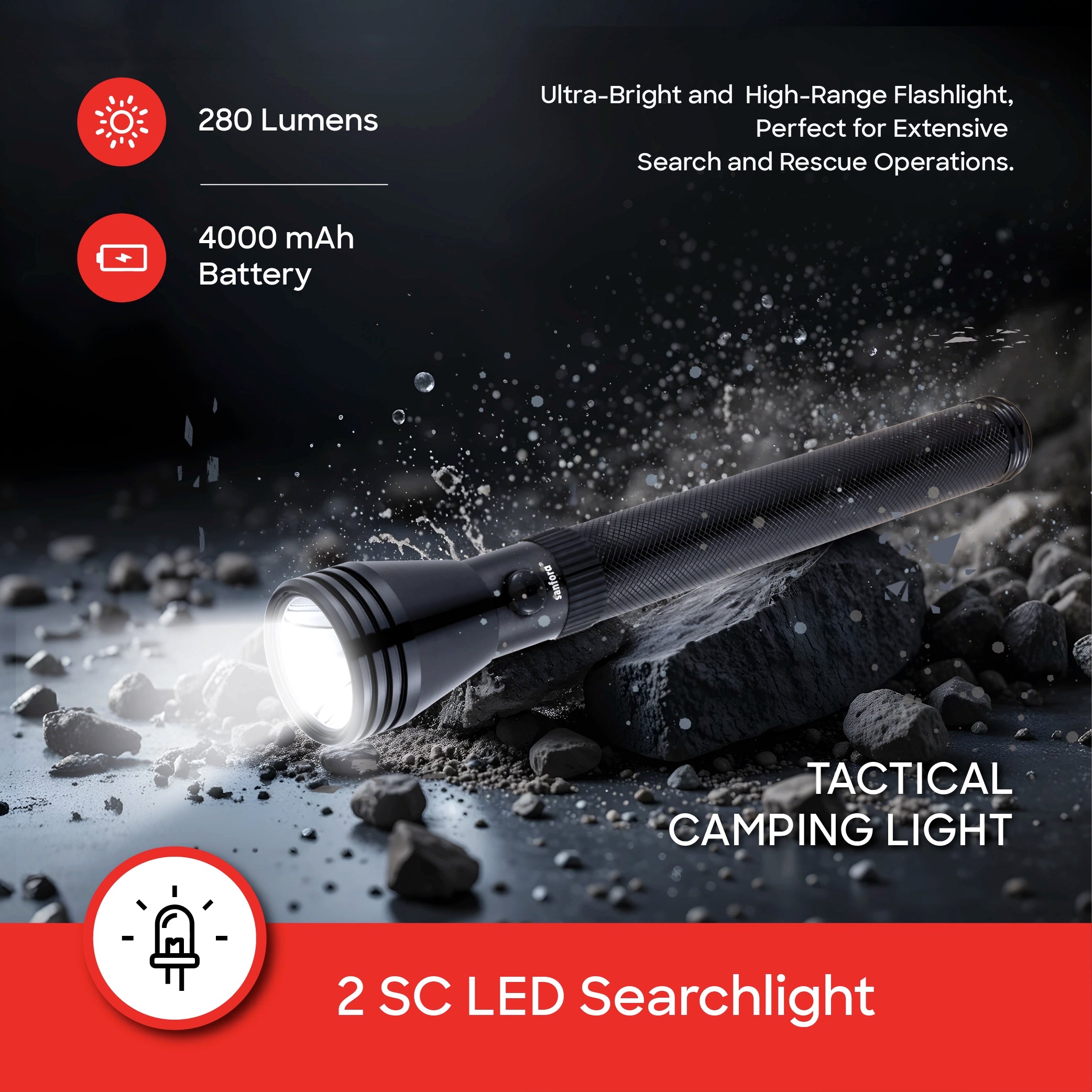 emergency lantern and 5W flashlight combo rechargeable lighting sanford 5