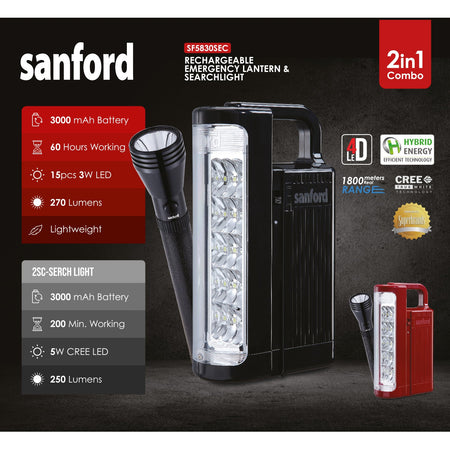 SF5830SEC - Searchlight + Emergency Lantern - My Store