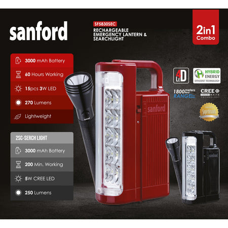 SF5830SEC - Searchlight + Emergency Lantern - My Store