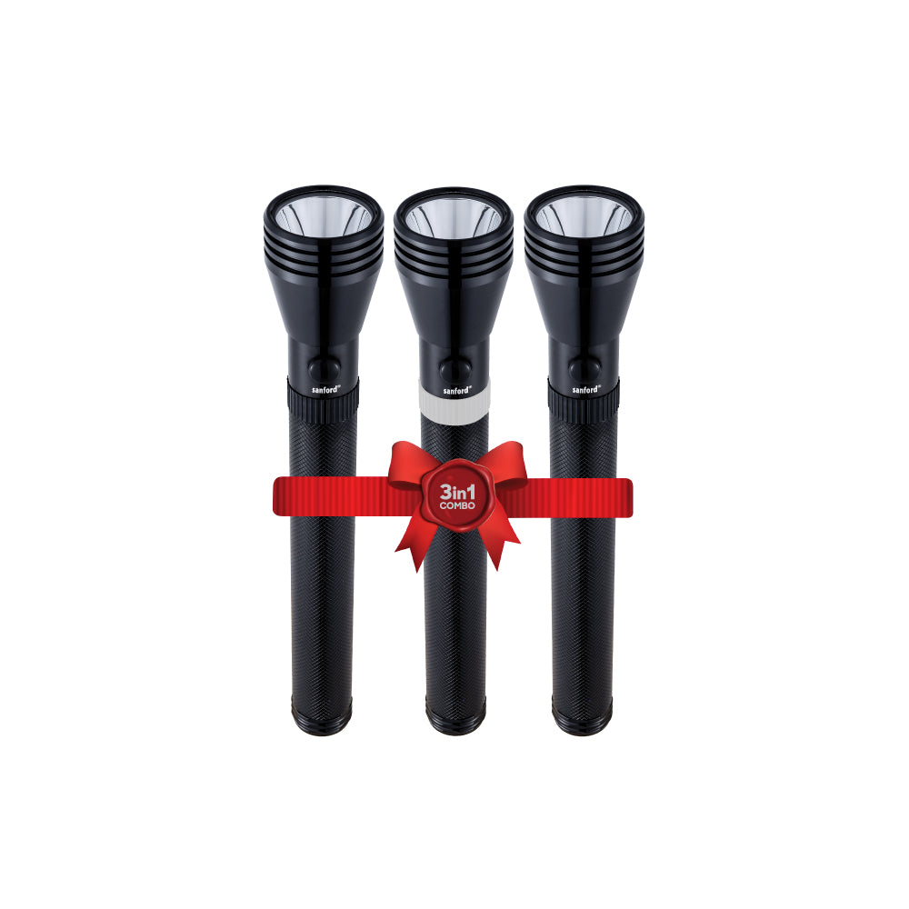 Sanford 5W Rechargeable Flashlight with CREE LED, 1800m Beam & 3000mAh Battery - buysanford