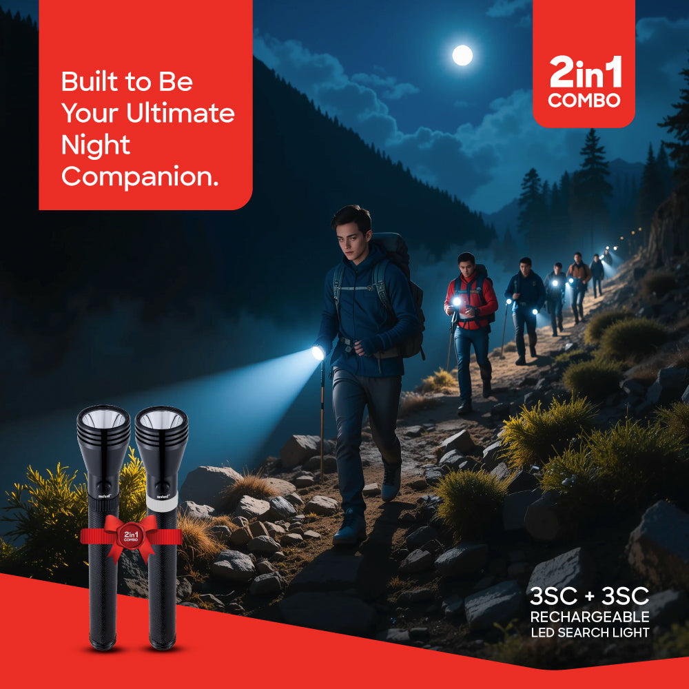 Sanford 5W CREE LED Flashlight with 2200m Range & 4000mAh Rechargeable Battery | Rugged Outdoor Torch - buysanford