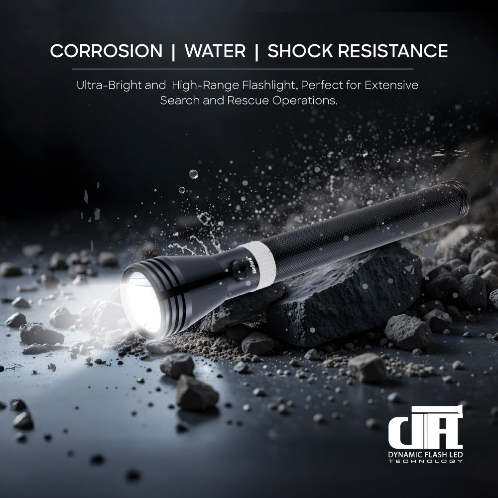 Sanford 5W CREE LED Flashlight with 2200m Range & 4000mAh Rechargeable Battery | Rugged Outdoor Torch - buysanford