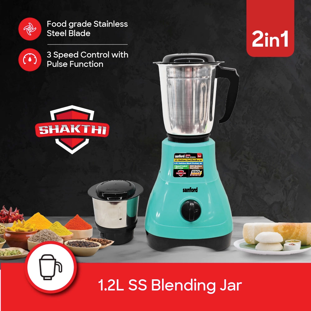 2 in 1 mixer grinder 550W stainless steel jars sanford 3
