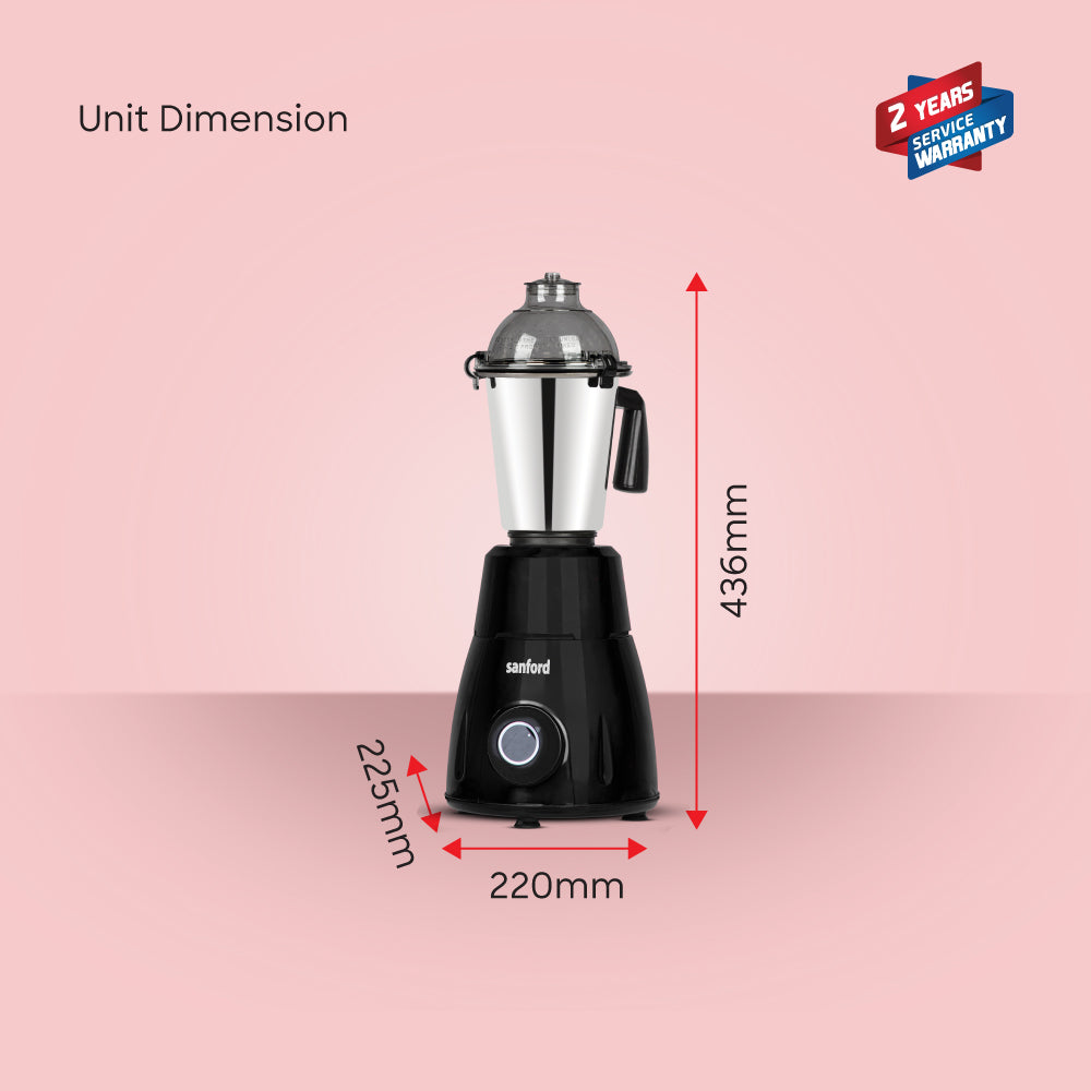 Sanford 800W 3-in-1 Mixer Grinder with Stainless Steel Jars - SF5901GM - buysanford