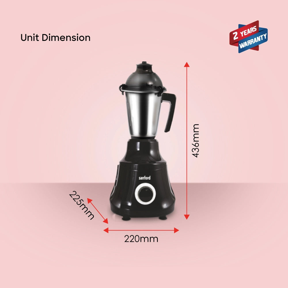 1000W mixer grinder 3 stainless steel jars overload protection sanford 6