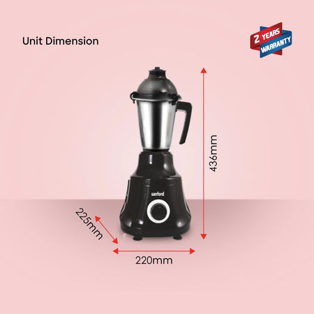 1000W mixer grinder 3 stainless steel jars overload protection sanford 6