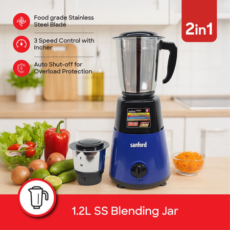 550W mixer grinder 1.2L blending jar chutney jar sanford 3