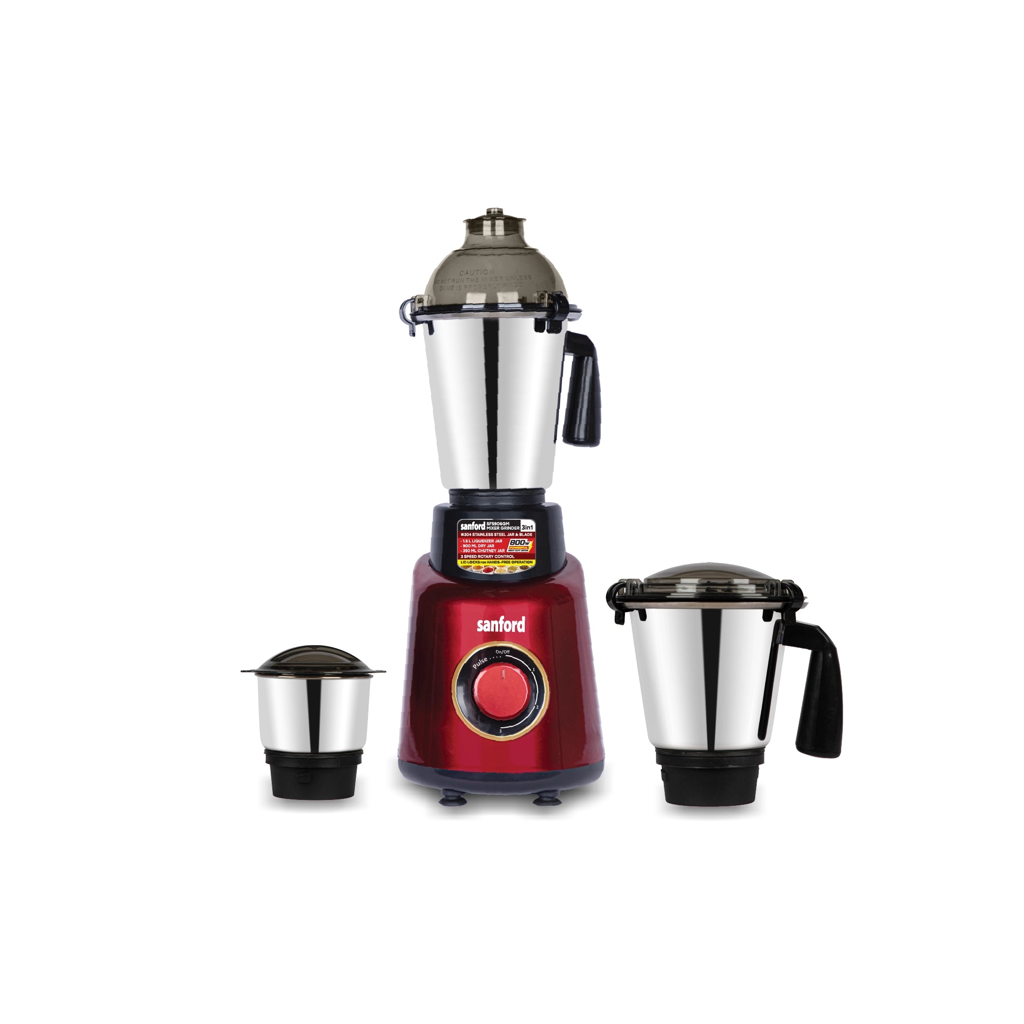 3 in 1 mixer grinder 800W stainless steel jars sanford 1