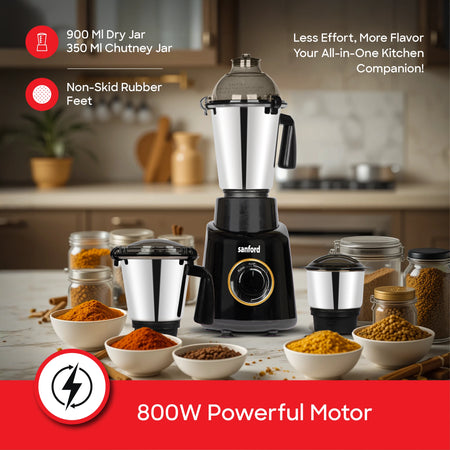 3 in 1 mixer grinder 800W stainless steel jars sanford 4