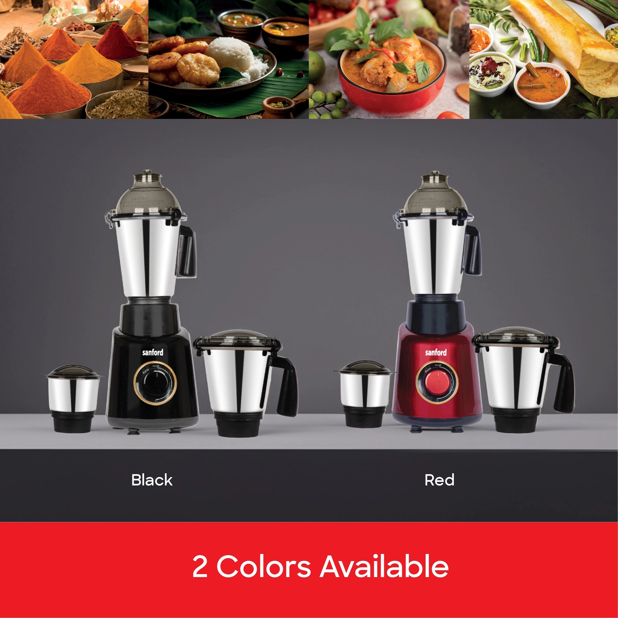 3 in 1 mixer grinder 800W stainless steel jars sanford 5