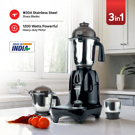 Sanford 3 Jar Mixer Grinder | 1200W Motor | 1.5L | 900ml | 300ml Stainless Steel Jars - buysanford