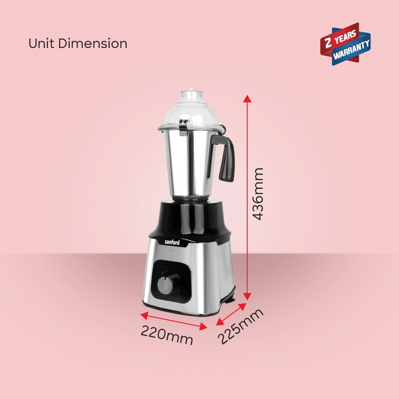 5 in 1 mixer grinder 1200W stainless steel body jars sanford 6