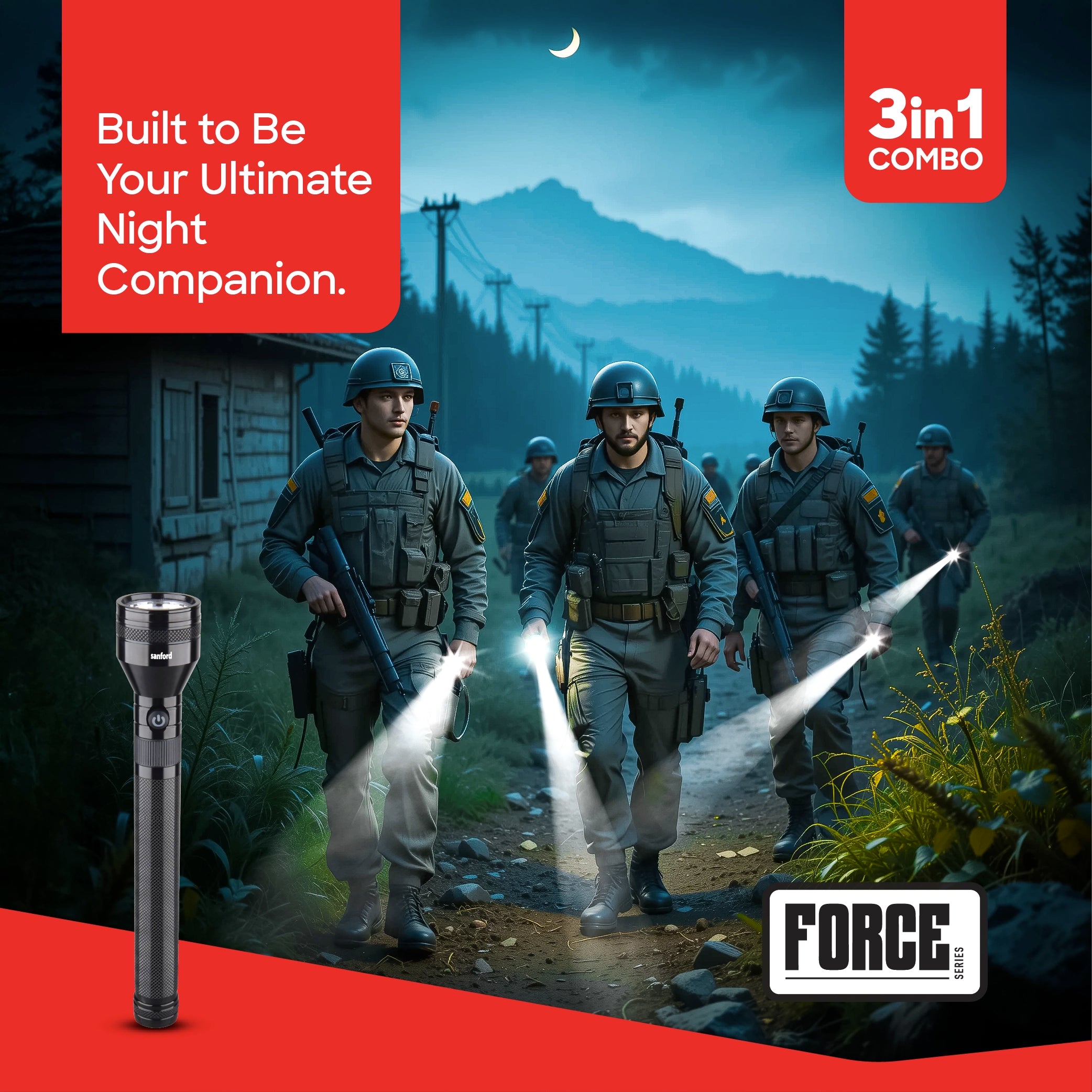 10W hyper bright CREE LED flashlight rechargeable aluminum alloy body sanford 2